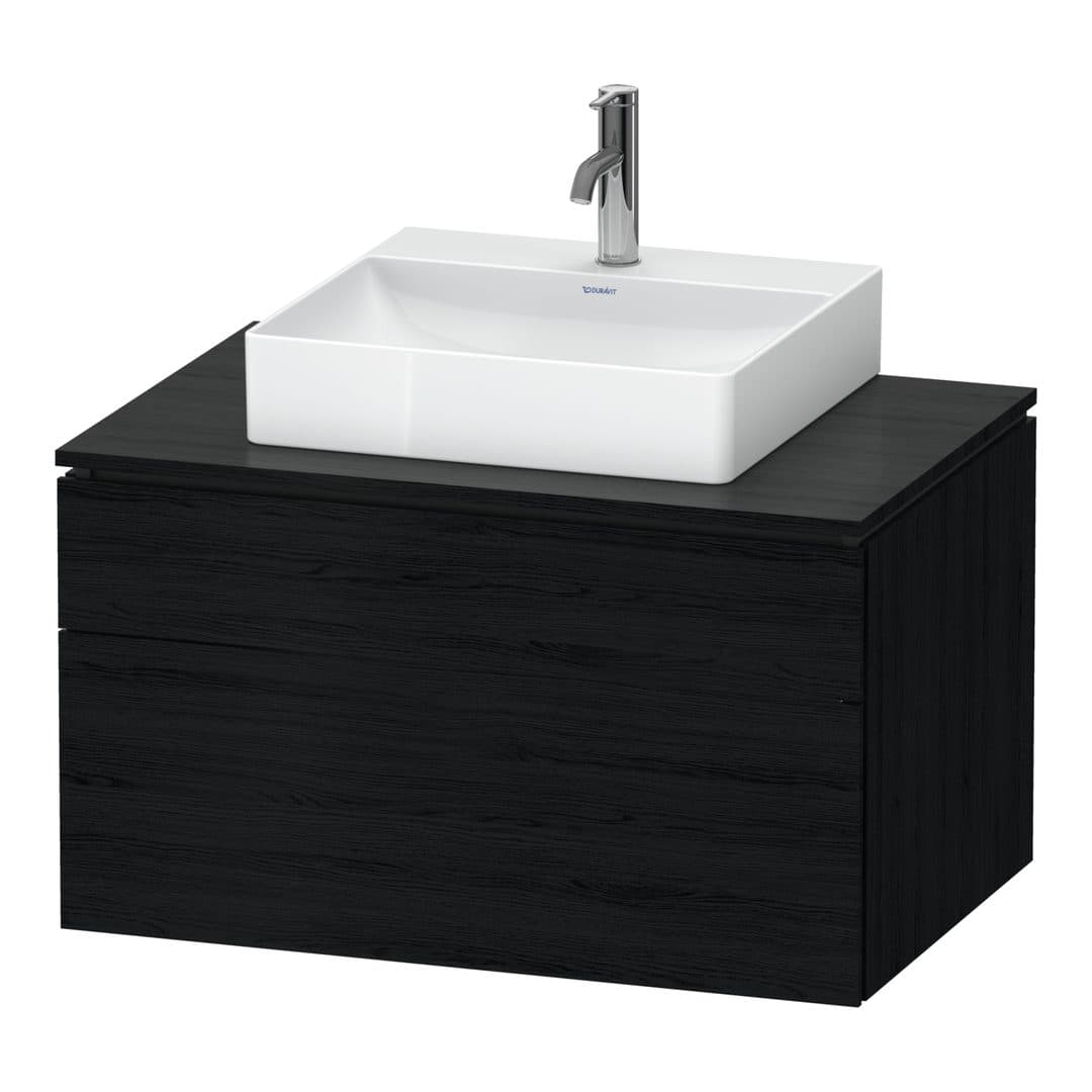 Duravit L-Cube – Έπιπλο Νιπτήρα – 820 mm, για κονσόλα, 2 συρτάρια, νιπτήρας κέντρο, 820 x 550 x 482 mm – Black oak Matt, Decor (LC4880016160000)