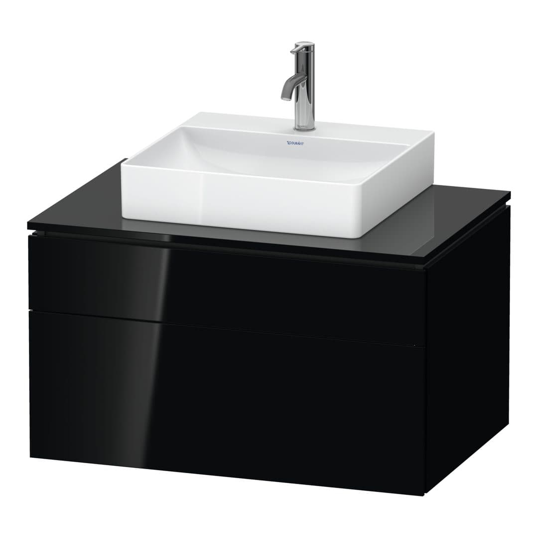 Duravit L-Cube – Έπιπλο Νιπτήρα – 820 mm, για κονσόλα, 2 συρτάρια, νιπτήρας κέντρο, 820 x 550 x 482 mm – Black High Gloss, Lacquer (LC4880040400000)