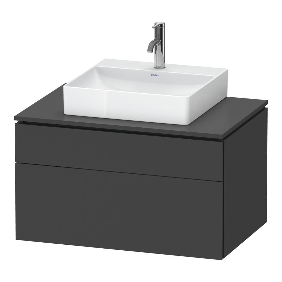 Duravit L-Cube – Έπιπλο Νιπτήρα – 820 mm, για κονσόλα, 2 συρτάρια, νιπτήρας κέντρο, 820 x 550 x 482 mm – Graphite Matt, Decor (LC4880049490000)