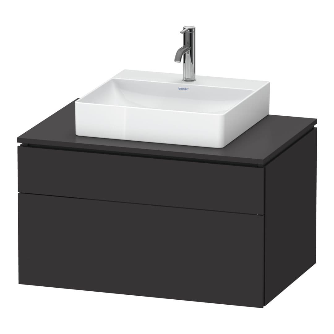 Duravit L-Cube – Έπιπλο Νιπτήρα – 820 mm, για κονσόλα, 2 συρτάρια, νιπτήρας κέντρο, 820 x 550 x 482 mm – Graphite Super Matt, Decor (LC4880080800000)