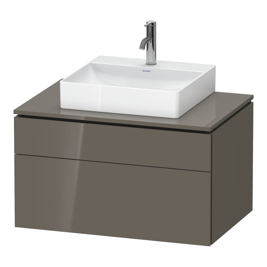 Duravit L-Cube – Έπιπλο Νιπτήρα – 820 mm, για κονσόλα, 2 συρτάρια, νιπτήρας κέντρο, 820 x 550 x 482 mm – Flannel Grey High Gloss, Lacquer (LC4880089890000)