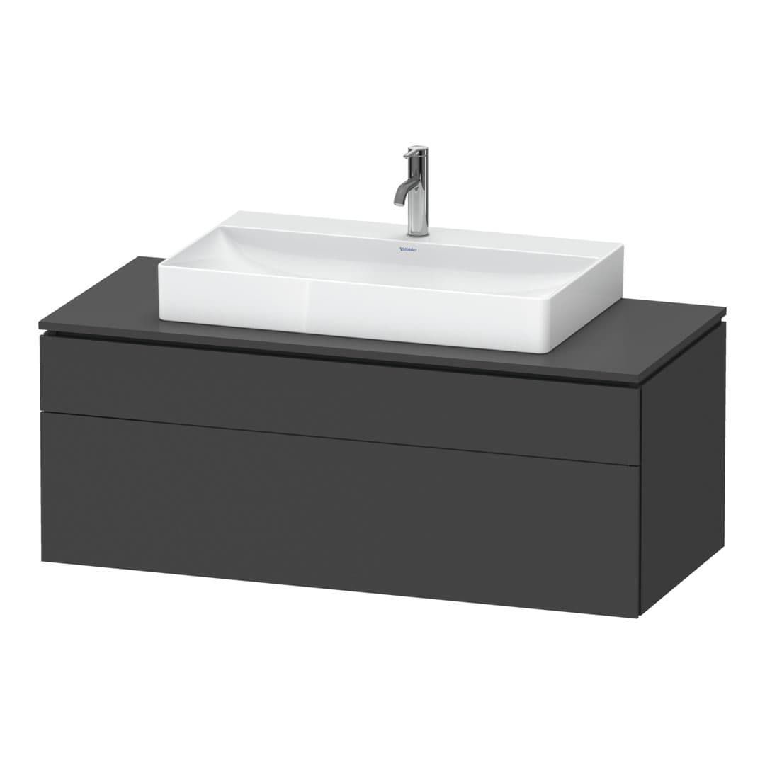 Duravit L-Cube – Έπιπλο Νιπτήρα – 1220 mm, για κονσόλα, 2 συρτάρια, νιπτήρας κέντρο – Graphite Matt, Decor (LC4882049490000)