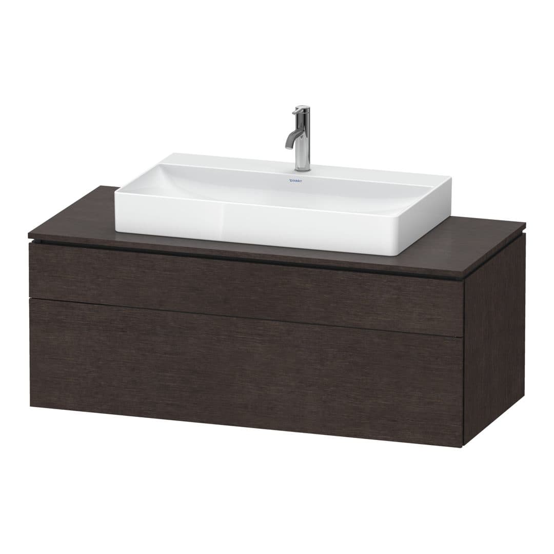 Duravit L-Cube – Έπιπλο Νιπτήρα – 1220 mm, για κονσόλα, 2 συρτάρια, νιπτήρας κέντρο – Brushed dark oak Matt, Real wood veneer (LC4882072720000)