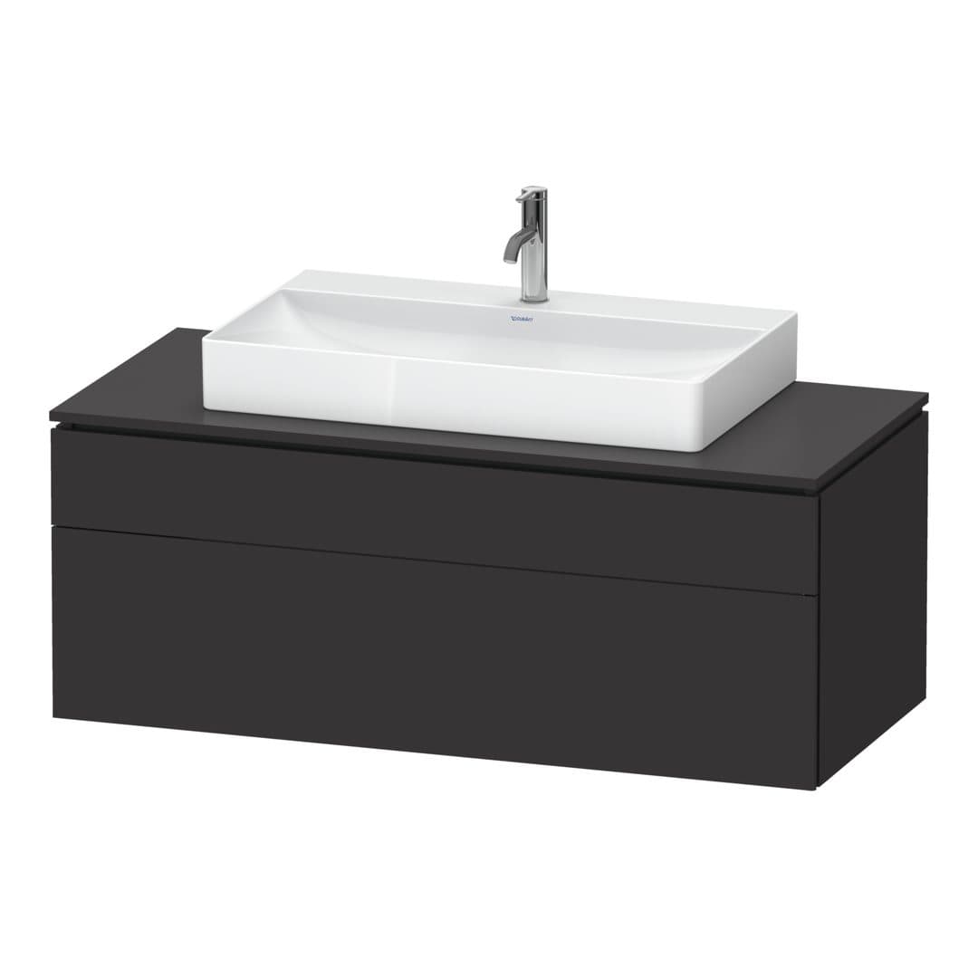 Duravit L-Cube – Έπιπλο Νιπτήρα – 1220 mm, για κονσόλα, 2 συρτάρια, νιπτήρας κέντρο – Graphite Super Matt, Decor (LC4882080800000)