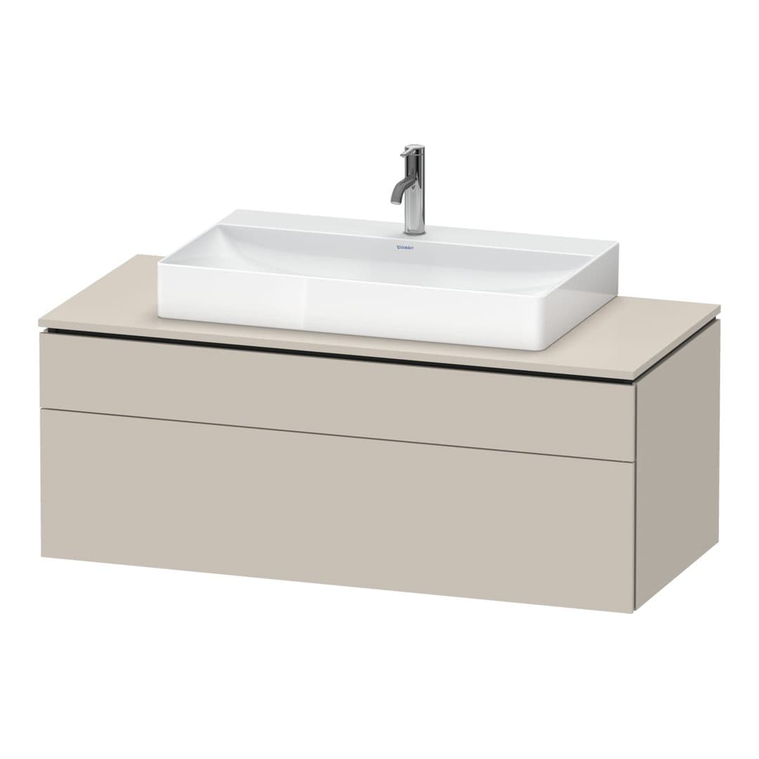 Duravit L-Cube – Έπιπλο Νιπτήρα – 1220 mm, για κονσόλα, 2 συρτάρια, νιπτήρας κέντρο – Taupe Super Matt, Decor (LC4882083830000)