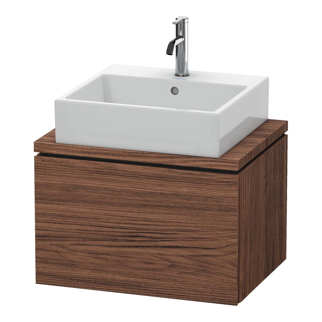 Duravit L-Cube – Έπιπλο Νιπτήρα – 620 mm, για κονσόλα, 1 συρτάρι, νιπτήρας κέντρο, Compact – Walnut dark Matt, Decor (LC580002121)