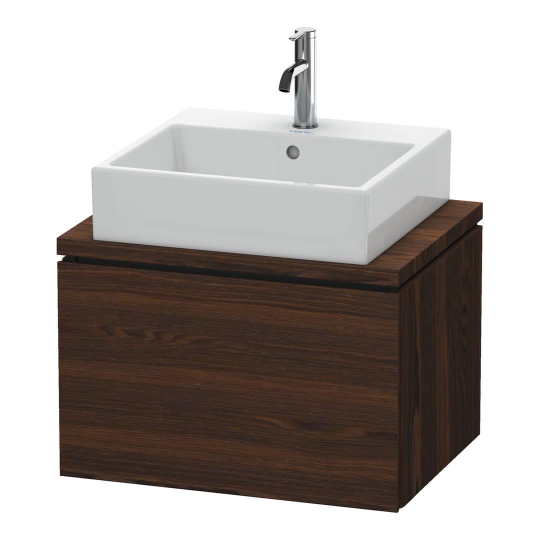 Duravit L-Cube – Έπιπλο Νιπτήρα – 620 mm, για κονσόλα, 1 συρτάρι, νιπτήρας κέντρο, Compact – Brushed walnut Matt, Real wood veneer (LC580006969)