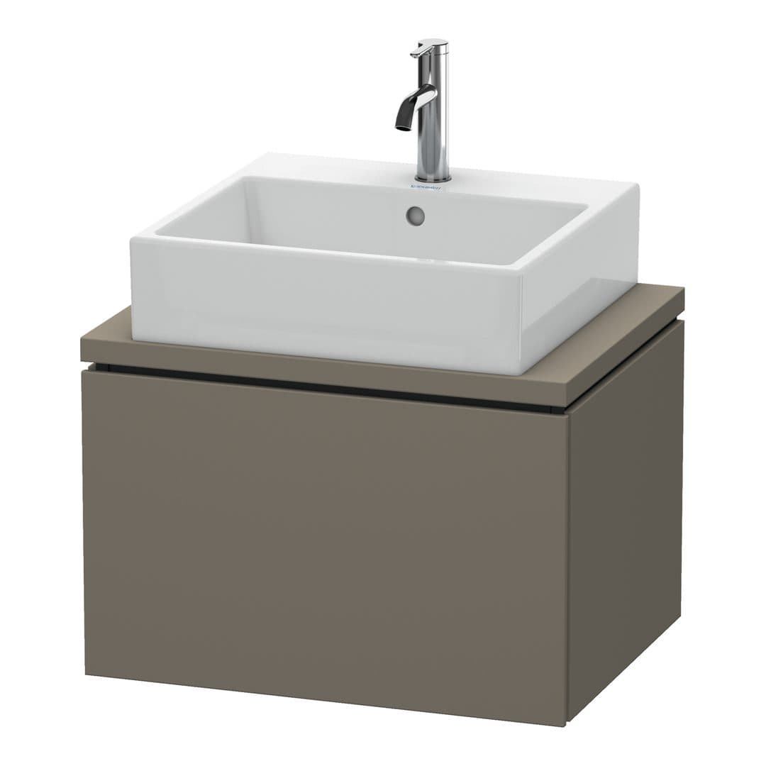 Duravit L-Cube – Έπιπλο Νιπτήρα – 620 mm, για κονσόλα, 1 συρτάρι, νιπτήρας κέντρο, Compact – Flannel Grey Satin Matt, Lacquer (LC580009090)