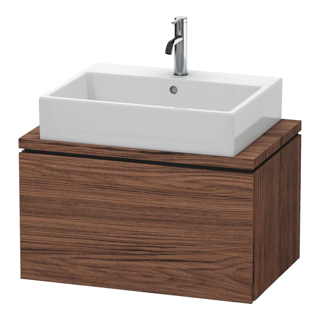Duravit L-Cube – Έπιπλο Νιπτήρα – 720 mm, για κονσόλα, 1 συρτάρι, νιπτήρας κέντρο, Compact – Walnut dark Matt, Decor (LC580102121)