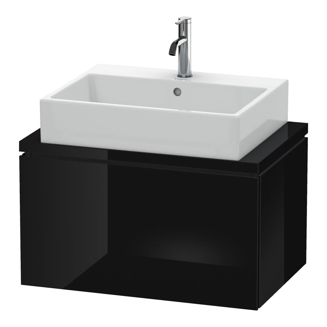 Duravit L-Cube – Έπιπλο Νιπτήρα – 720 mm, για κονσόλα, 1 συρτάρι, νιπτήρας κέντρο, Compact – Black High Gloss, Lacquer (LC580104040)