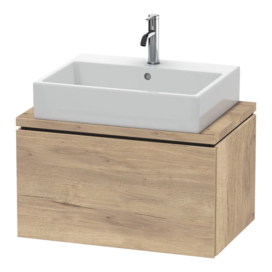 Duravit L-Cube – Έπιπλο Νιπτήρα – 720 mm, για κονσόλα, 1 συρτάρι, νιπτήρας κέντρο, Compact – Marbled Oak Matt, Decor (LC580105555)