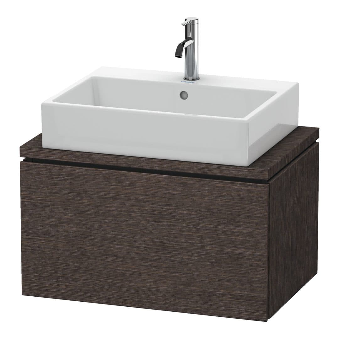 Duravit L-Cube – Έπιπλο Νιπτήρα – 720 mm, για κονσόλα, 1 συρτάρι, νιπτήρας κέντρο, Compact – Brushed dark oak Matt, Real wood veneer (LC580107272)