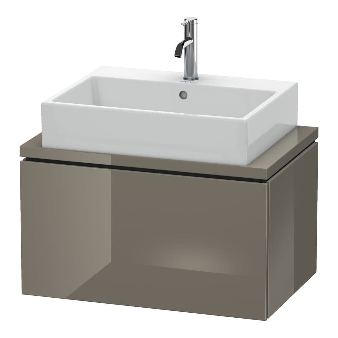 Duravit L-Cube – Έπιπλο Νιπτήρα – 720 mm, για κονσόλα, 1 συρτάρι, νιπτήρας κέντρο, Compact – Flannel Grey High Gloss, Lacquer (LC580108989)