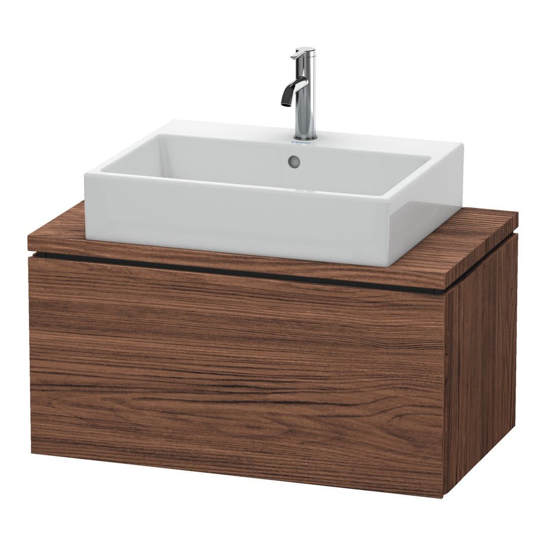 Duravit L-Cube – Έπιπλο Νιπτήρα – 820 mm, για κονσόλα, 1 συρτάρι, νιπτήρας κέντρο, Compact – Walnut dark Matt, Decor (LC580202121)