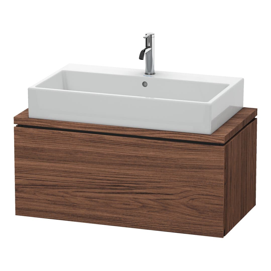 Duravit L-Cube – Έπιπλο Νιπτήρα – 920 mm, για κονσόλα, 1 συρτάρι, νιπτήρας κέντρο, Compact – Walnut dark Matt, Decor (LC580302121)