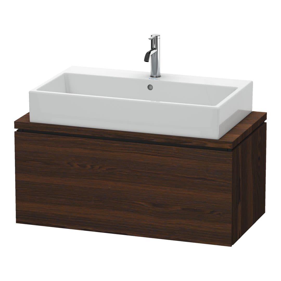 Duravit L-Cube – Έπιπλο Νιπτήρα – 920 mm, για κονσόλα, 1 συρτάρι, νιπτήρας κέντρο, Compact – Brushed walnut Matt, Real wood veneer (LC580306969)