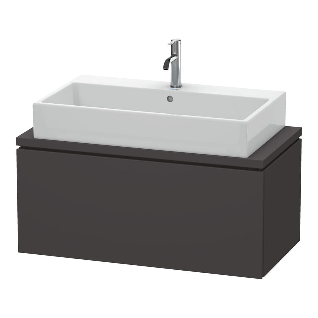 Duravit L-Cube – Έπιπλο Νιπτήρα – 920 mm, για κονσόλα, 1 συρτάρι, νιπτήρας κέντρο, Compact – Graphite Super Matt, Decor (LC580308080)