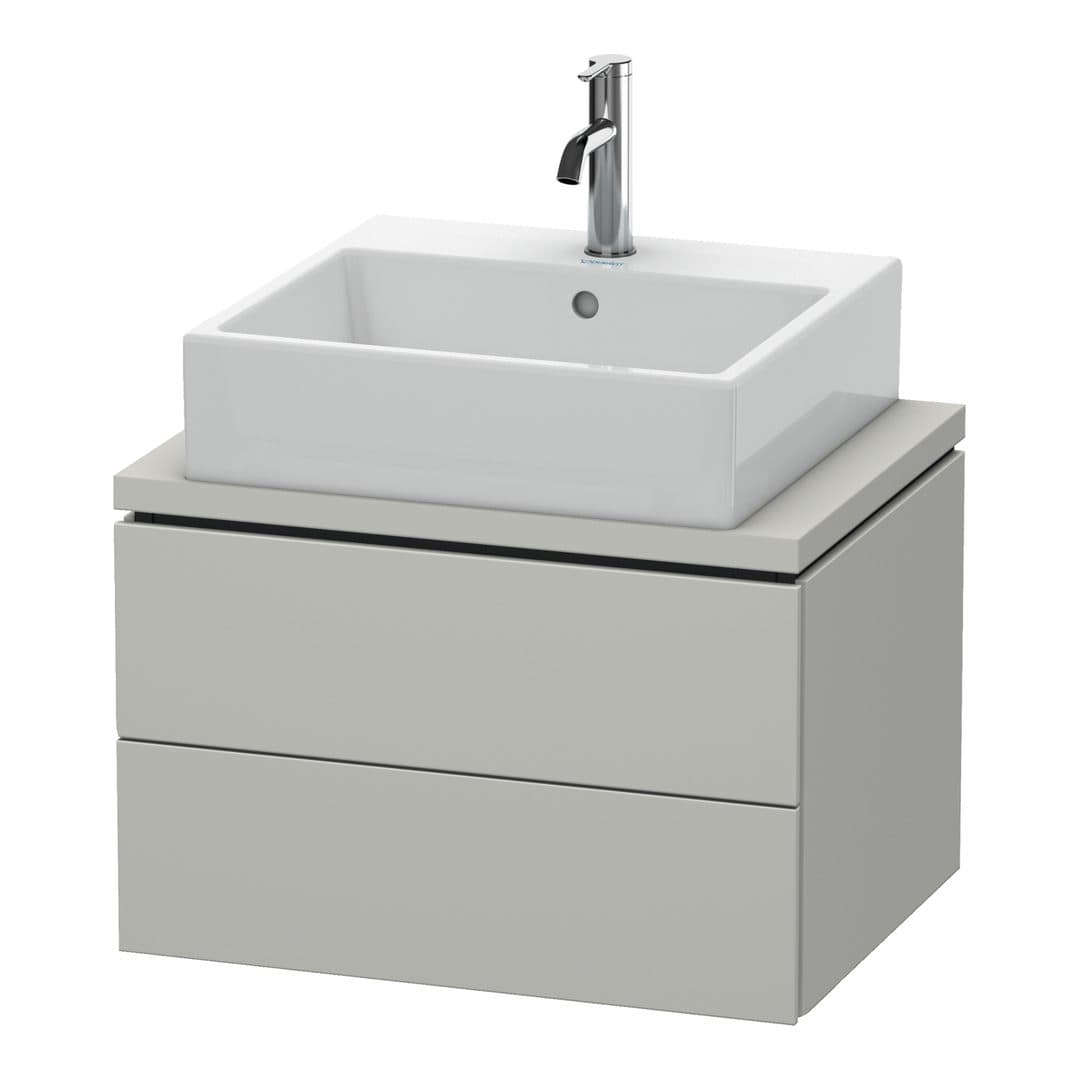 Duravit L-Cube – Έπιπλο Νιπτήρα – 620 mm, για κονσόλα, 2 συρτάρια, νιπτήρας κέντρο, Compact – Concrete grey Matt, Decor (LC580500707)