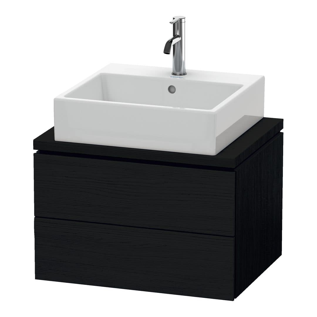 Duravit L-Cube – Έπιπλο Νιπτήρα – 620 mm, για κονσόλα, 2 συρτάρια, νιπτήρας κέντρο, Compact – Black oak Matt, Decor (LC580501616)
