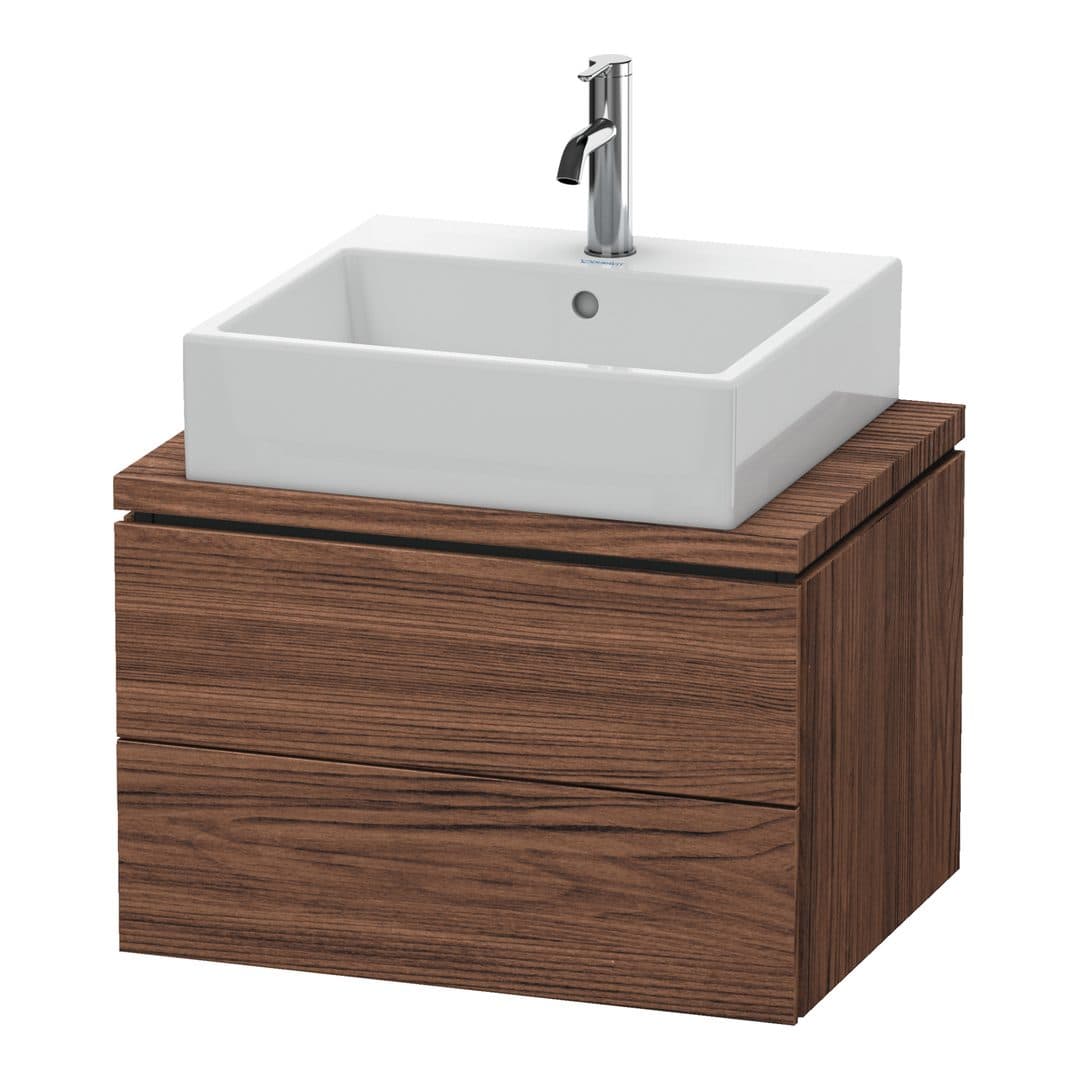 Duravit L-Cube – Έπιπλο Νιπτήρα – 620 mm, για κονσόλα, 2 συρτάρια, νιπτήρας κέντρο, Compact – Walnut dark Matt, Decor (LC580502121)