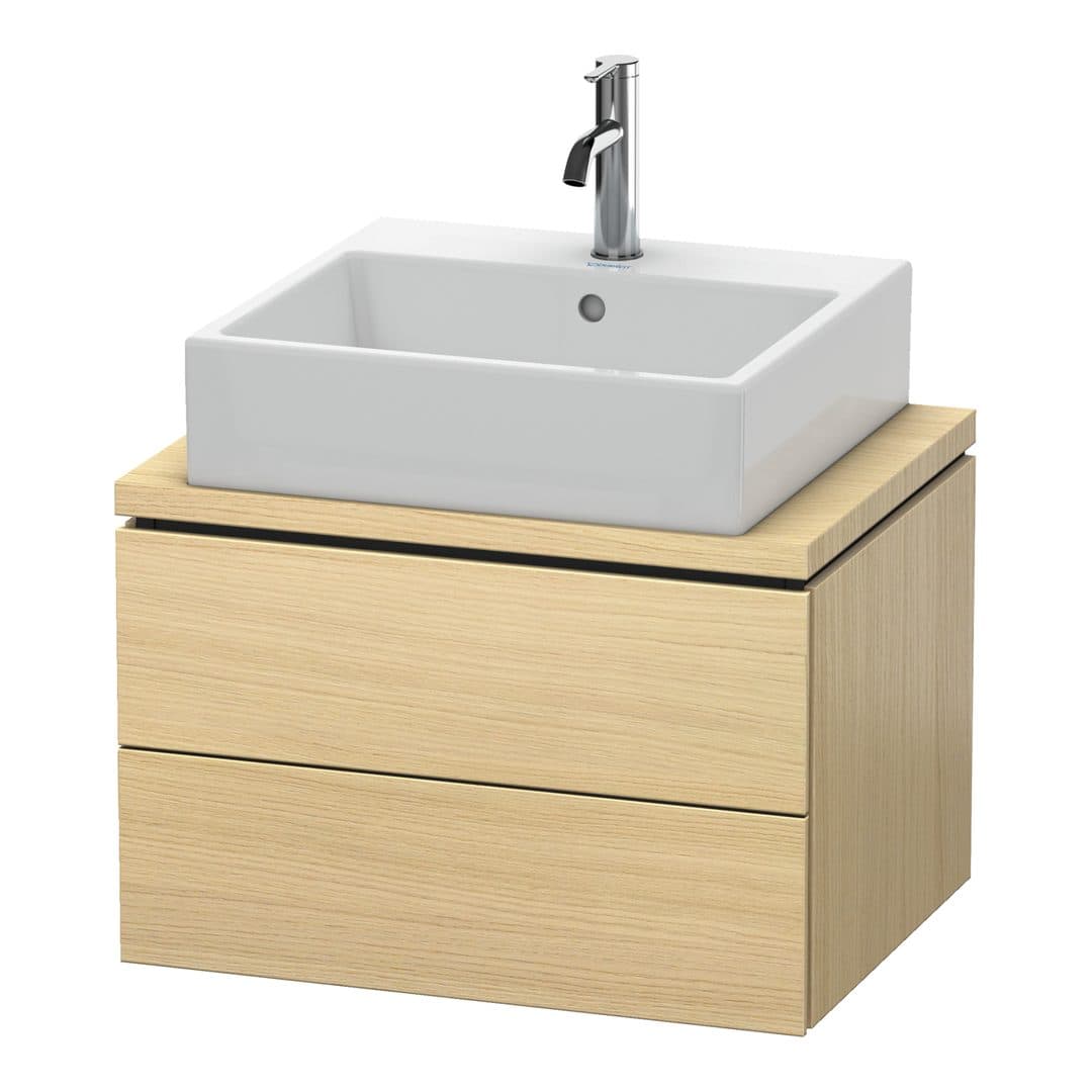 Duravit L-Cube – Έπιπλο Νιπτήρα – 620 mm, για κονσόλα, 2 συρτάρια, νιπτήρας κέντρο, Compact – Mediterranean oak Matt, Real wood veneer (LC580507171)