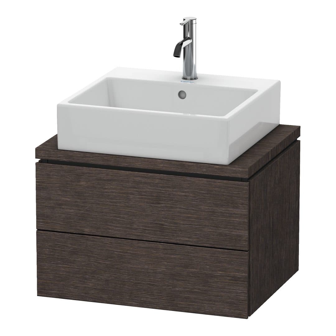 Duravit L-Cube – Έπιπλο Νιπτήρα – 620 mm, για κονσόλα, 2 συρτάρια, νιπτήρας κέντρο, Compact – Brushed dark oak Matt, Real wood veneer (LC580507272)