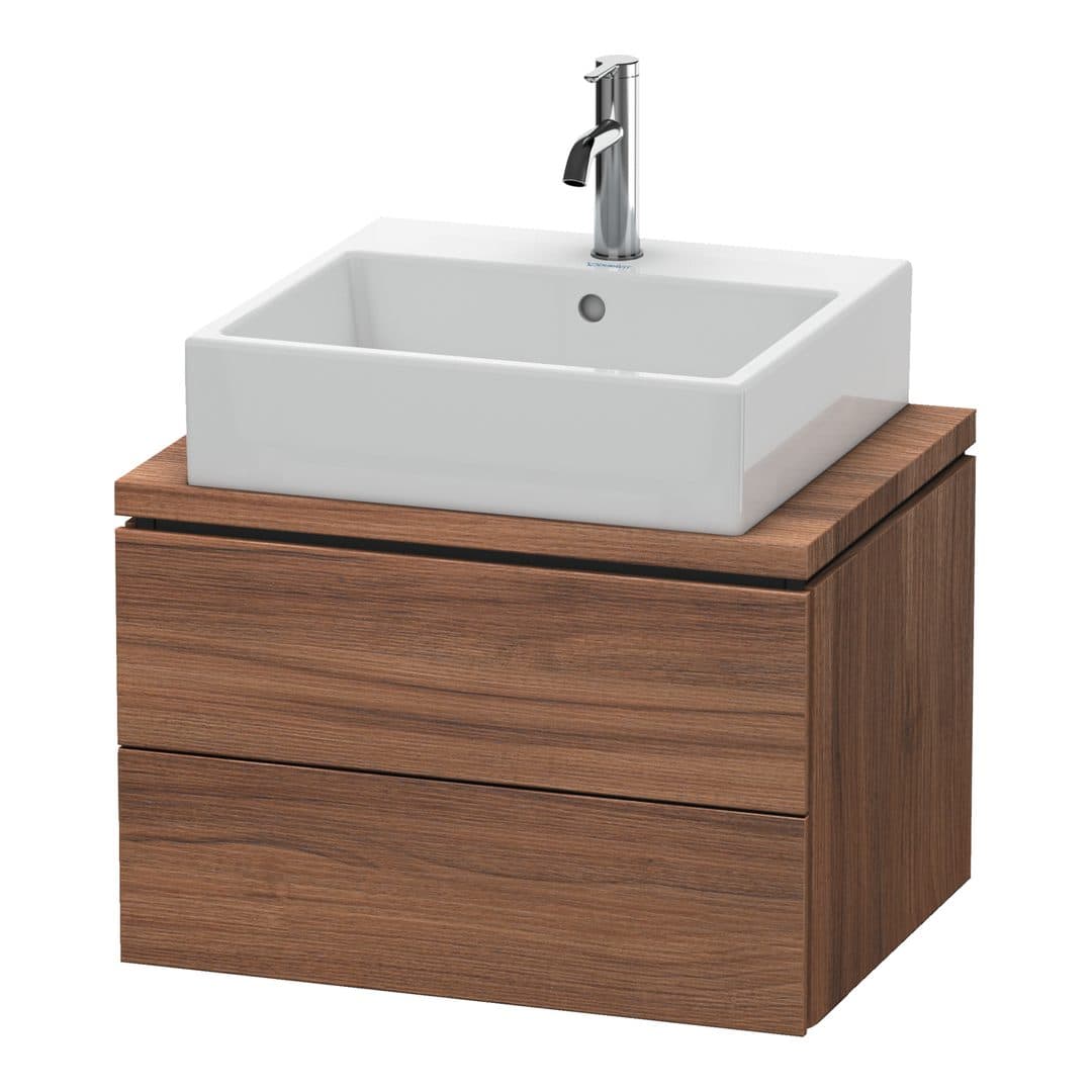 Duravit L-Cube – Έπιπλο Νιπτήρα – 620 mm, για κονσόλα, 2 συρτάρια, νιπτήρας κέντρο, Compact – Walnut Matt, Decor (LC580507979)
