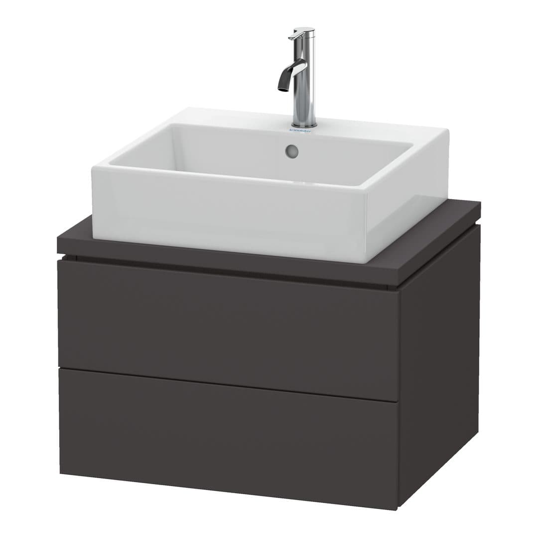 Duravit L-Cube – Έπιπλο Νιπτήρα – 620 mm, για κονσόλα, 2 συρτάρια, νιπτήρας κέντρο, Compact – Graphite Super Matt, Decor (LC580508080)