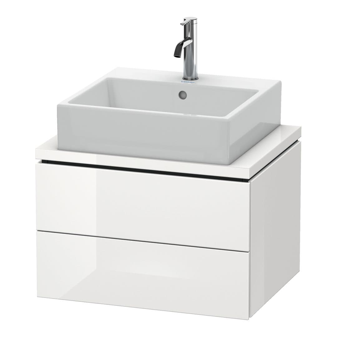 Duravit L-Cube – Έπιπλο Νιπτήρα – 620 mm, για κονσόλα, 2 συρτάρια, νιπτήρας κέντρο, Compact – White High Gloss, Lacquer (LC580508585)
