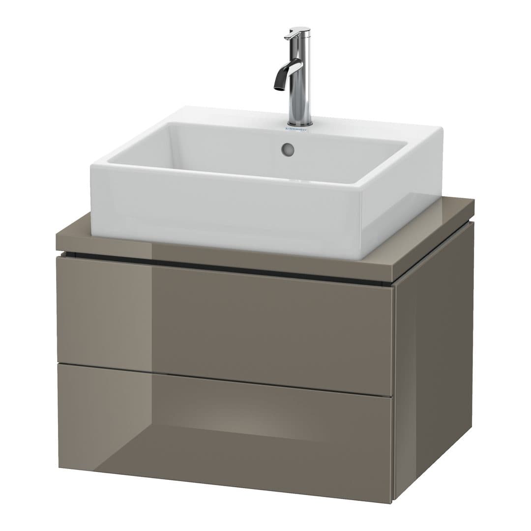 Duravit L-Cube – Έπιπλο Νιπτήρα – 620 mm, για κονσόλα, 2 συρτάρια, νιπτήρας κέντρο, Compact – Flannel Grey High Gloss, Lacquer (LC580508989)