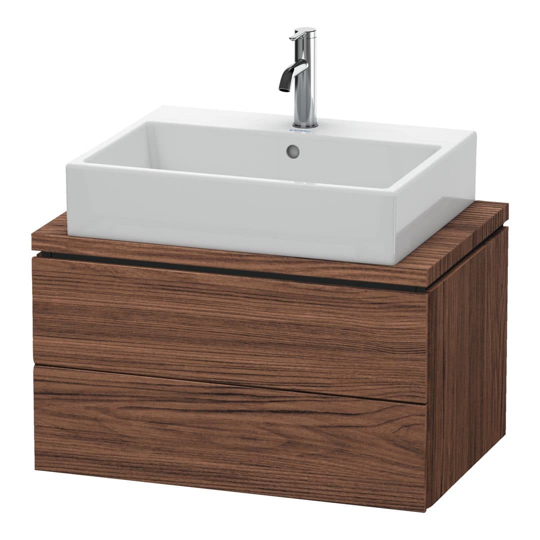 Duravit L-Cube – Έπιπλο Νιπτήρα – 720 mm, για κονσόλα, 2 συρτάρια, νιπτήρας κέντρο, Compact – Walnut dark Matt, Decor (LC580602121)