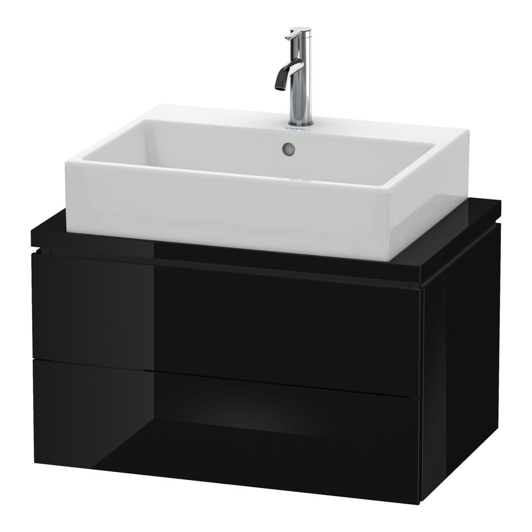 Duravit L-Cube – Έπιπλο Νιπτήρα – 720 mm, για κονσόλα, 2 συρτάρια, νιπτήρας κέντρο, Compact – Black High Gloss, Lacquer (LC580604040)