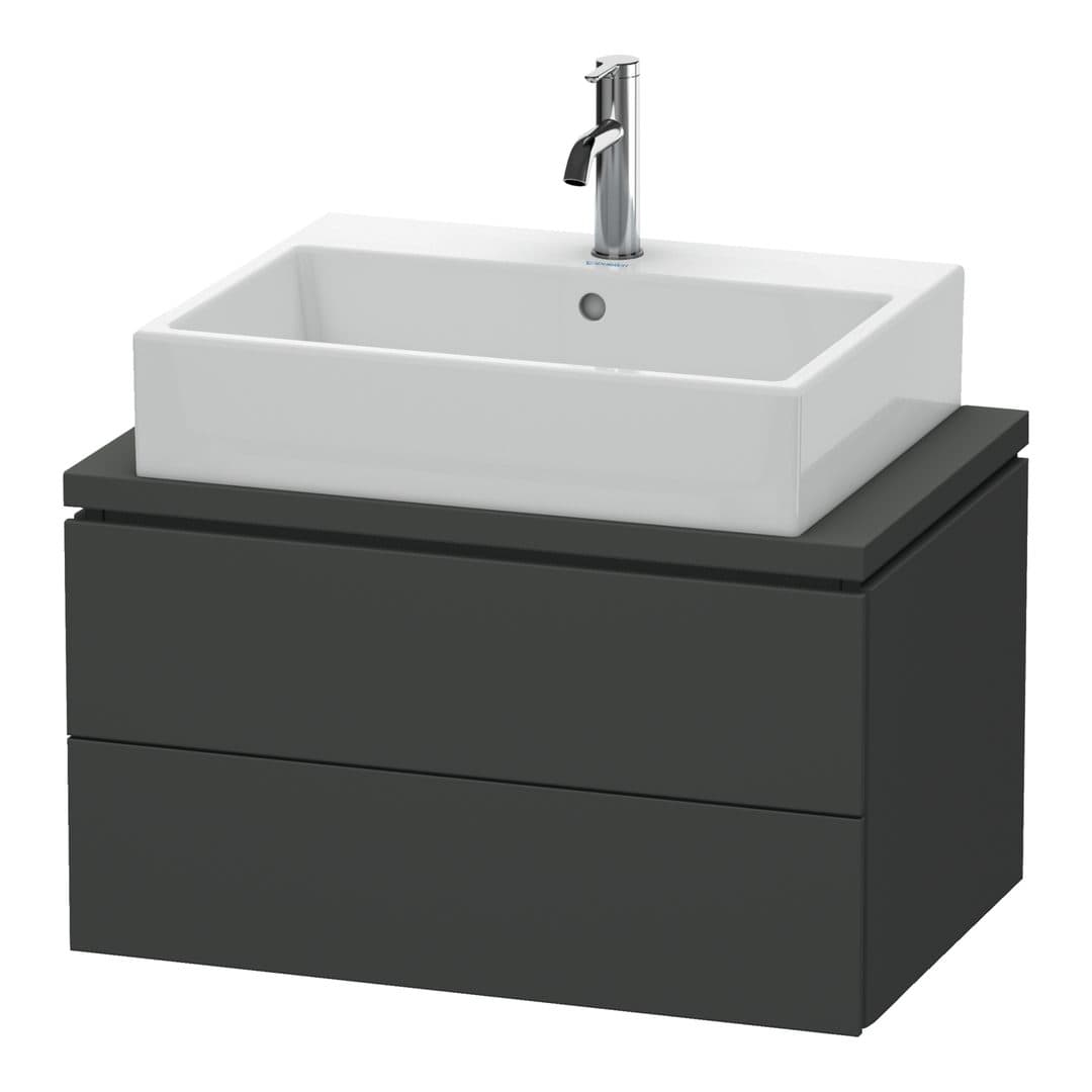 Duravit L-Cube – Έπιπλο Νιπτήρα – 720 mm, για κονσόλα, 2 συρτάρια, νιπτήρας κέντρο, Compact – Graphite Matt, Decor (LC580604949)