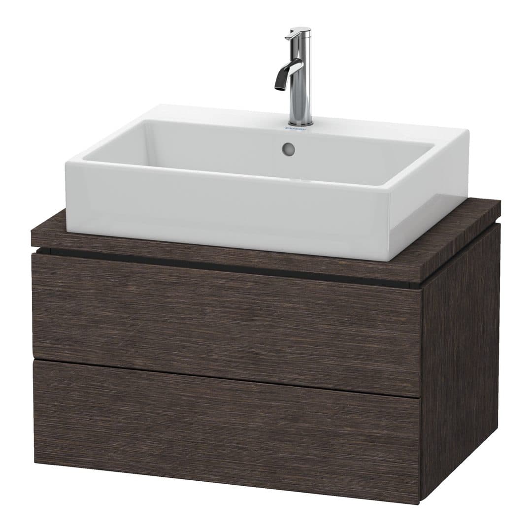 Duravit L-Cube – Έπιπλο Νιπτήρα – 720 mm, για κονσόλα, 2 συρτάρια, νιπτήρας κέντρο, Compact – Brushed dark oak Matt, Real wood veneer (LC580607272)