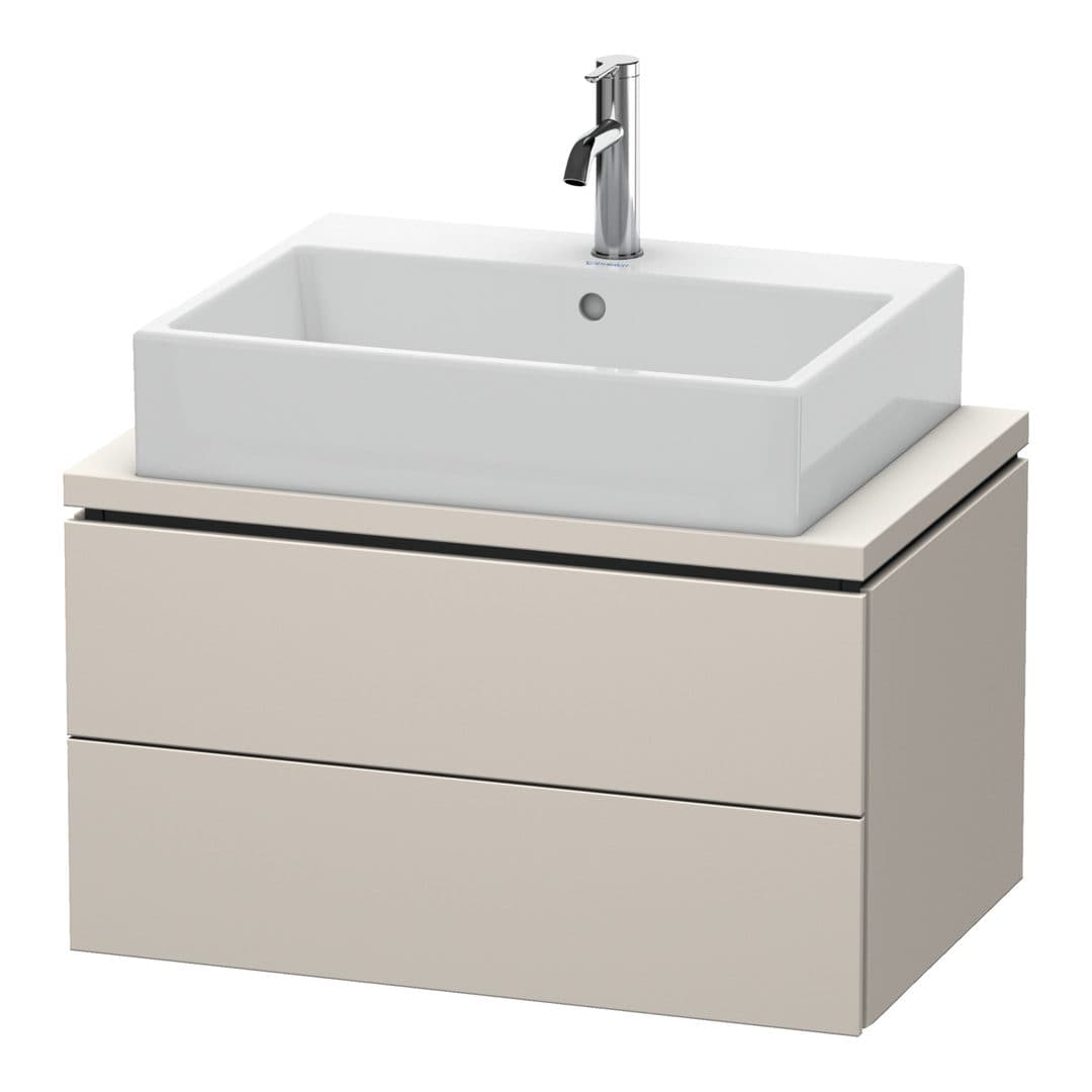Duravit L-Cube – Έπιπλο Νιπτήρα – 720 mm, για κονσόλα, 2 συρτάρια, νιπτήρας κέντρο, Compact – Taupe Super Matt, Decor (LC580608383)