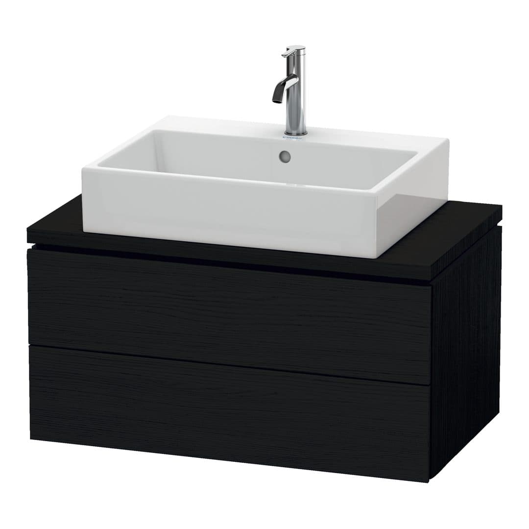 Duravit L-Cube – Έπιπλο Νιπτήρα – 820 mm, για κονσόλα, 2 συρτάρια, νιπτήρας κέντρο, Compact – Black oak Matt, Decor (LC580701616)