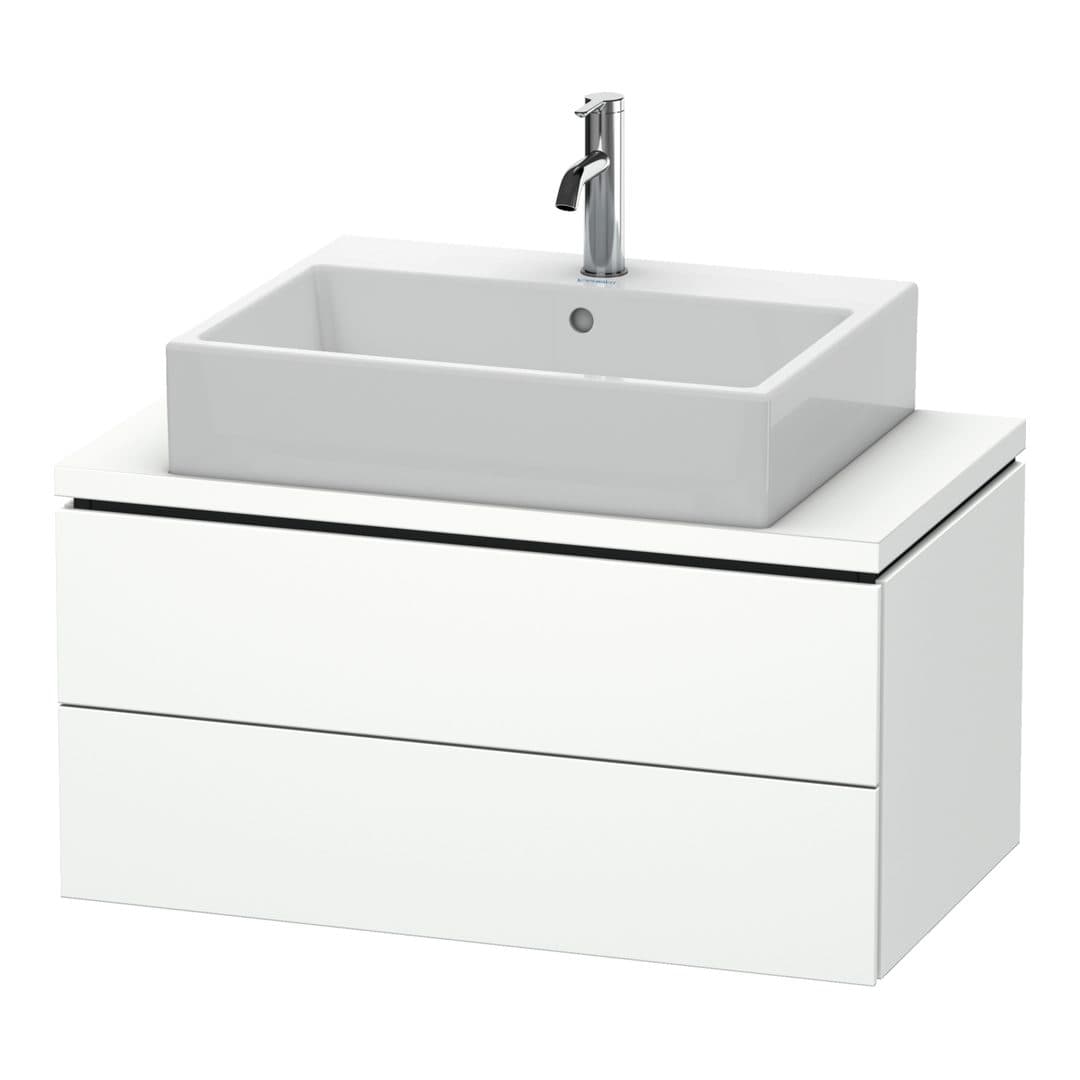 Duravit L-Cube – Έπιπλο Νιπτήρα – 820 mm, για κονσόλα, 2 συρτάρια, νιπτήρας κέντρο, Compact – White Matt, Decor (LC580701818)