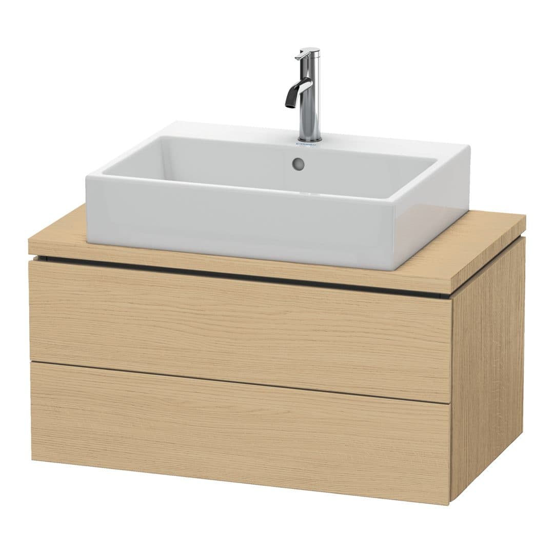 Duravit L-Cube – Έπιπλο Νιπτήρα – 820 mm, για κονσόλα, 2 συρτάρια, νιπτήρας κέντρο, Compact – Natural oak, Decor (LC580703030)