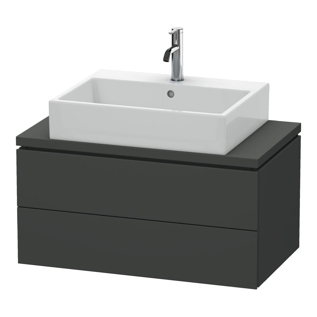 Duravit L-Cube – Έπιπλο Νιπτήρα – 820 mm, για κονσόλα, 2 συρτάρια, νιπτήρας κέντρο, Compact – Graphite Matt, Decor (LC580704949)