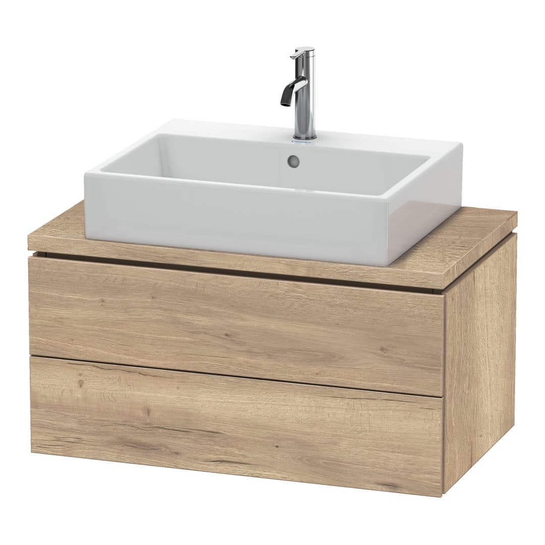 Duravit L-Cube – Έπιπλο Νιπτήρα – 820 mm, για κονσόλα, 2 συρτάρια, νιπτήρας κέντρο, Compact – Marbled Oak Matt, Decor (LC580705555)