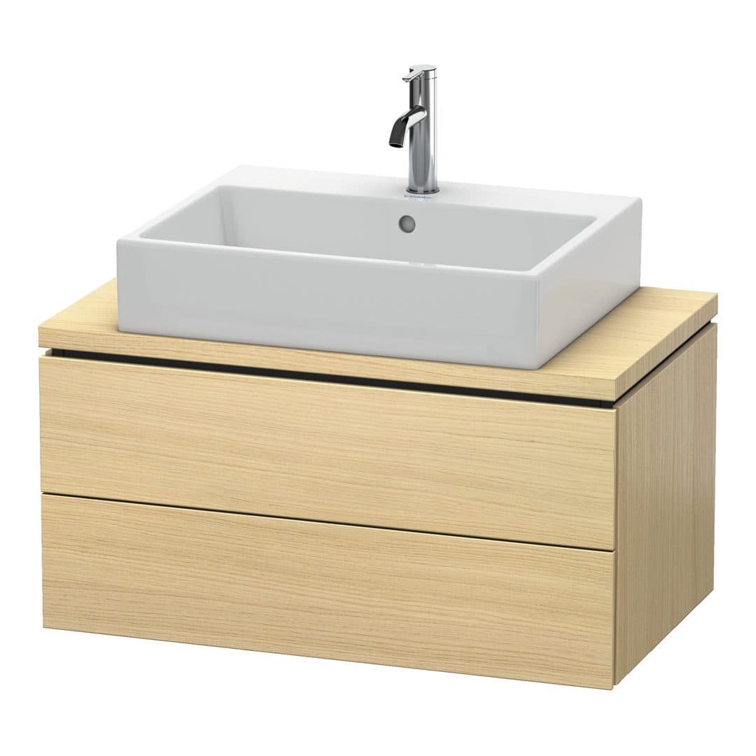 Duravit L-Cube – Έπιπλο Νιπτήρα – 820 mm, για κονσόλα, 2 συρτάρια, νιπτήρας κέντρο, Compact – Mediterranean oak Matt, Real wood veneer (LC580707171)
