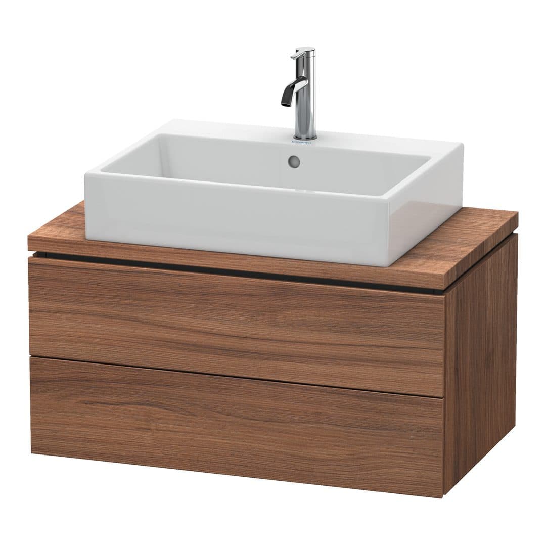 Duravit L-Cube – Έπιπλο Νιπτήρα – 820 mm, για κονσόλα, 2 συρτάρια, νιπτήρας κέντρο, Compact – Walnut Matt, Decor (LC580707979)