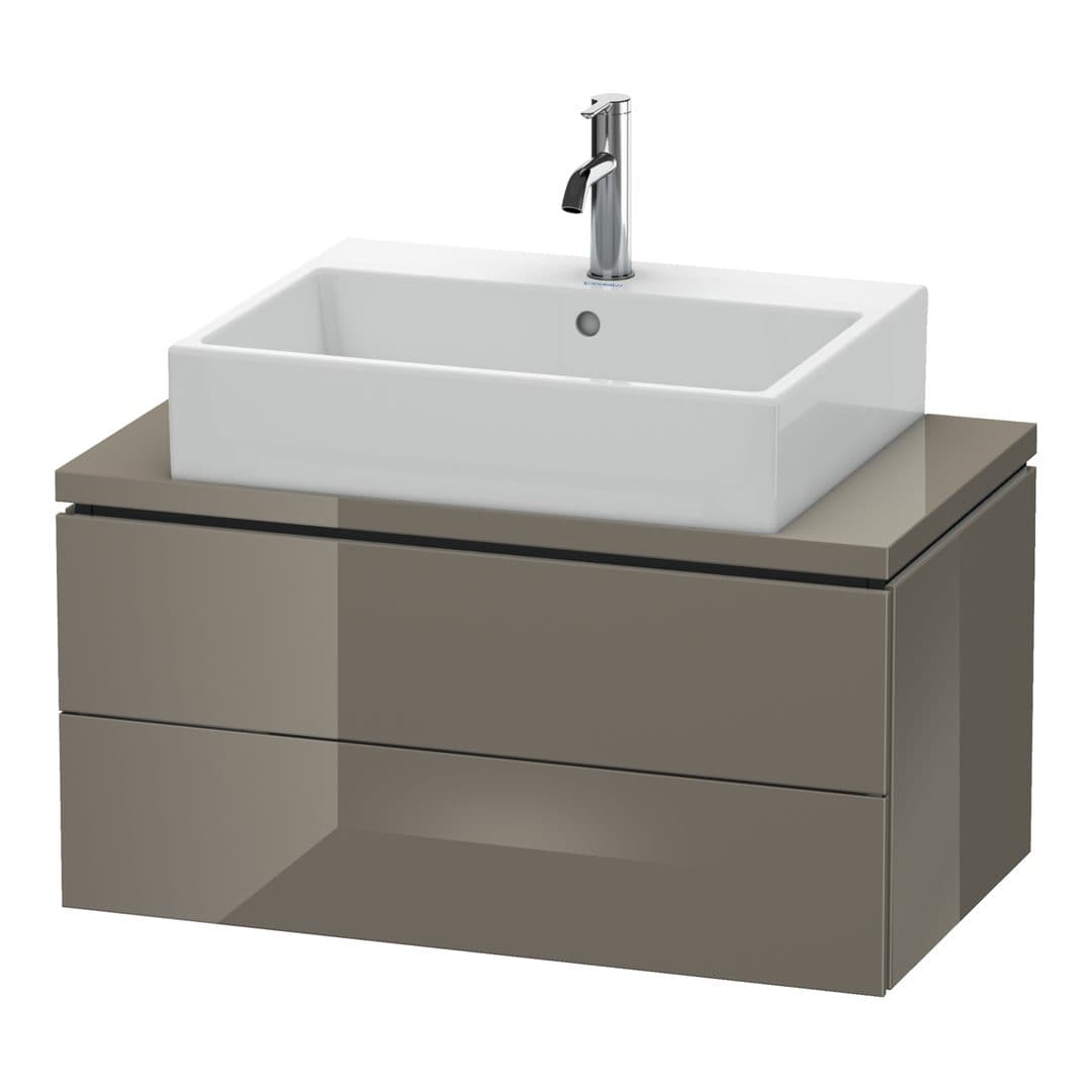 Duravit L-Cube – Έπιπλο Νιπτήρα – 820 mm, για κονσόλα, 2 συρτάρια, νιπτήρας κέντρο, Compact – Flannel Grey High Gloss, Lacquer (LC580708989)