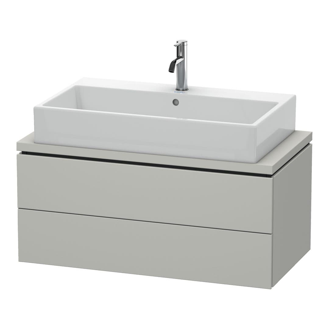 Duravit L-Cube – Έπιπλο Νιπτήρα – 920 mm, για κονσόλα, 2 συρτάρια, νιπτήρας κέντρο, Compact – Concrete grey Matt, Decor (LC580800707)
