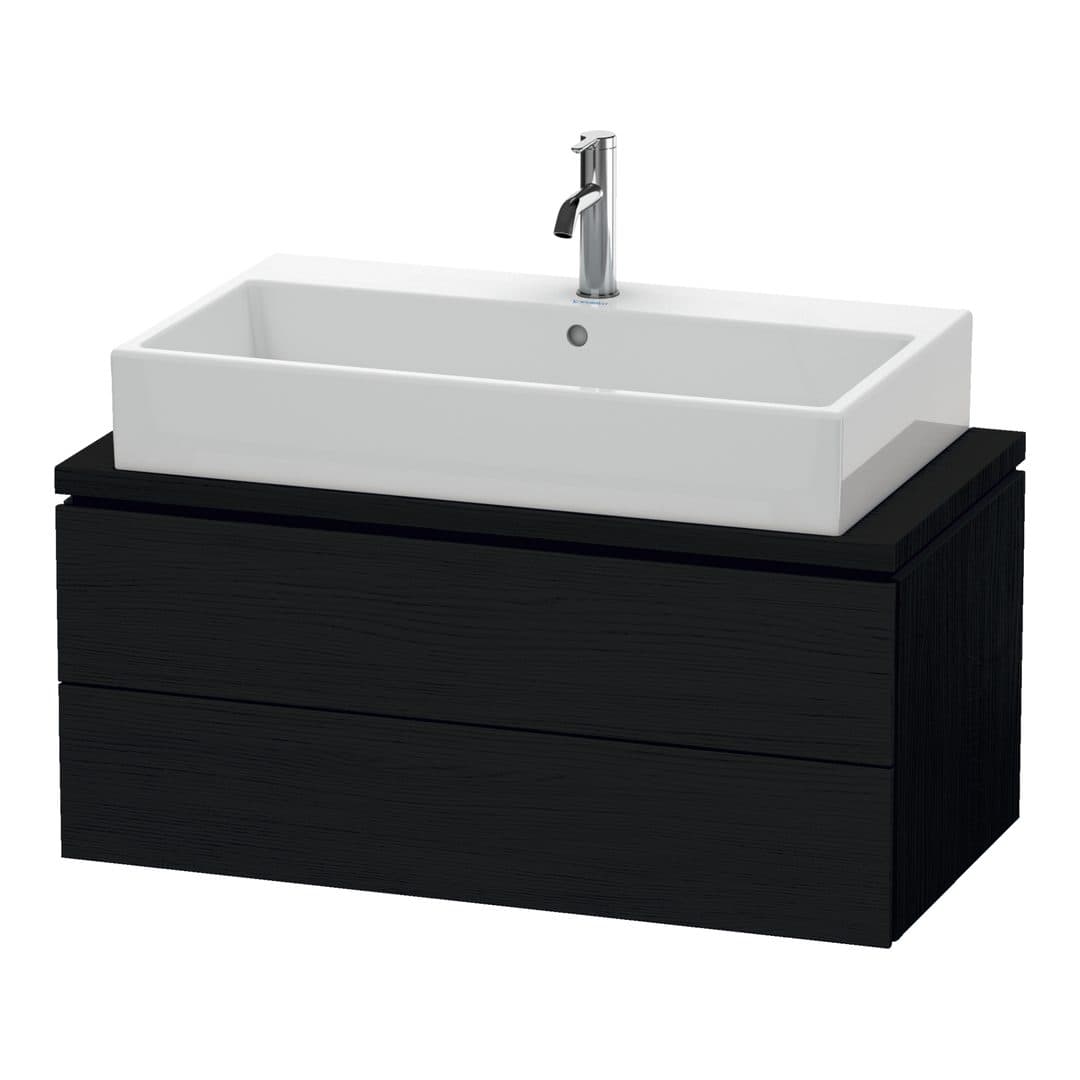 Duravit L-Cube – Έπιπλο Νιπτήρα – 920 mm, για κονσόλα, 2 συρτάρια, νιπτήρας κέντρο, Compact – Black oak Matt, Decor (LC580801616)