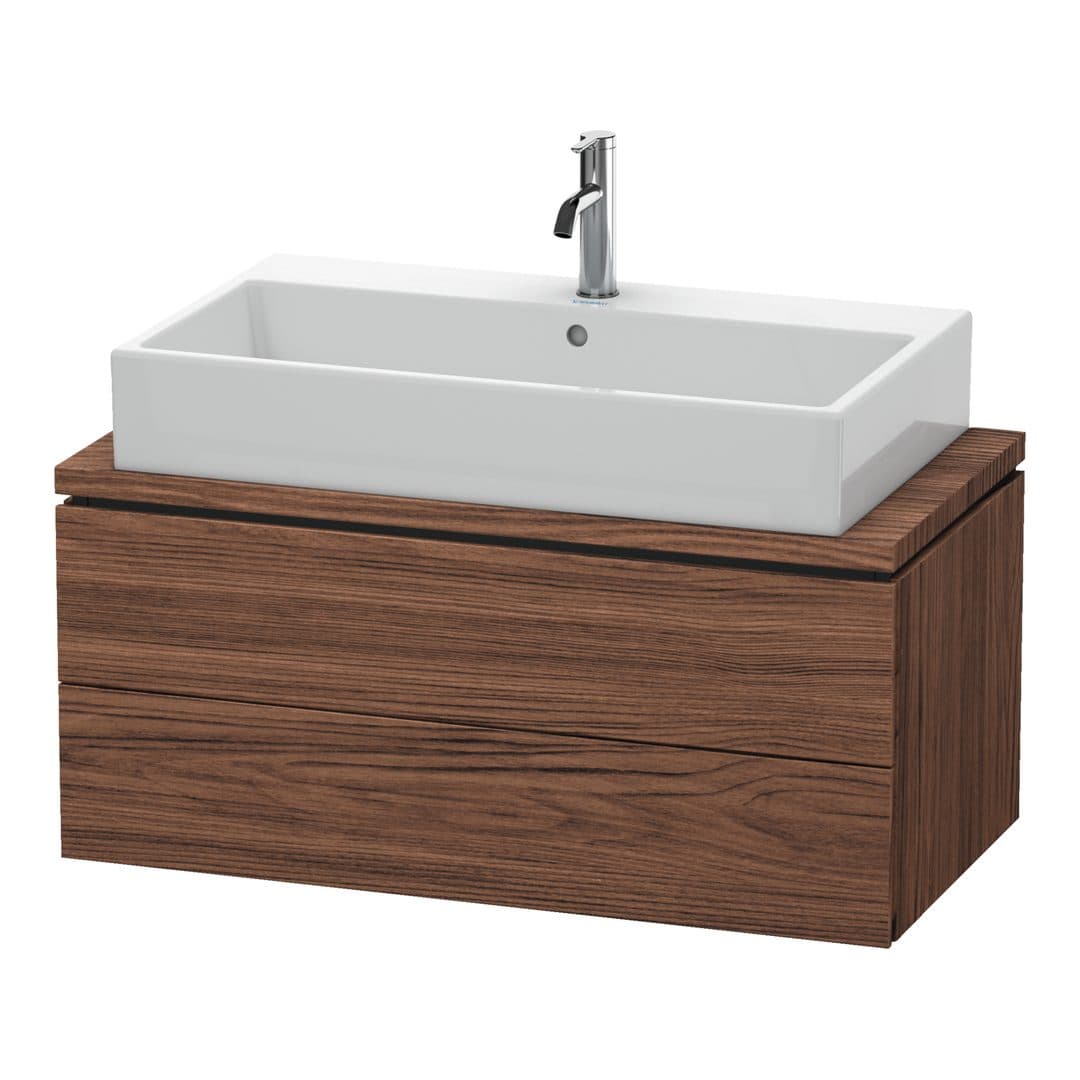Duravit L-Cube – Έπιπλο Νιπτήρα – 920 mm, για κονσόλα, 2 συρτάρια, νιπτήρας κέντρο, Compact – Walnut dark Matt, Decor (LC580802121)