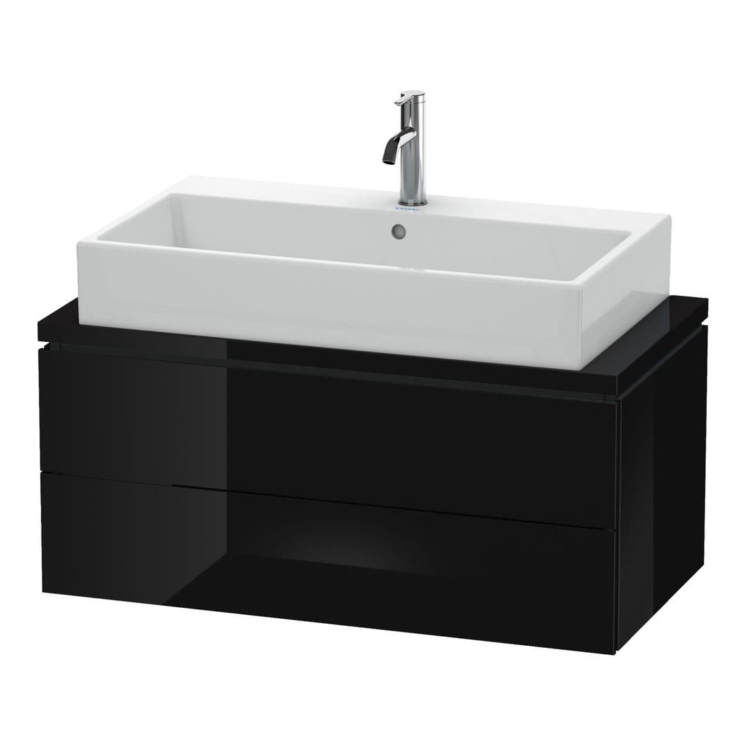 Duravit L-Cube – Έπιπλο Νιπτήρα – 920 mm, για κονσόλα, 2 συρτάρια, νιπτήρας κέντρο, Compact – Black High Gloss, Lacquer (LC580804040)