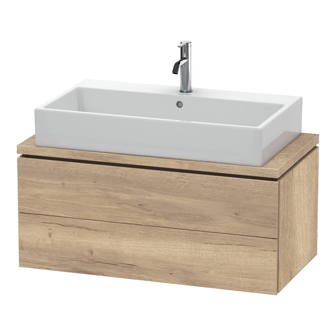 Duravit L-Cube – Έπιπλο Νιπτήρα – 920 mm, για κονσόλα, 2 συρτάρια, νιπτήρας κέντρο, Compact – Marbled Oak Matt, Decor (LC580805555)