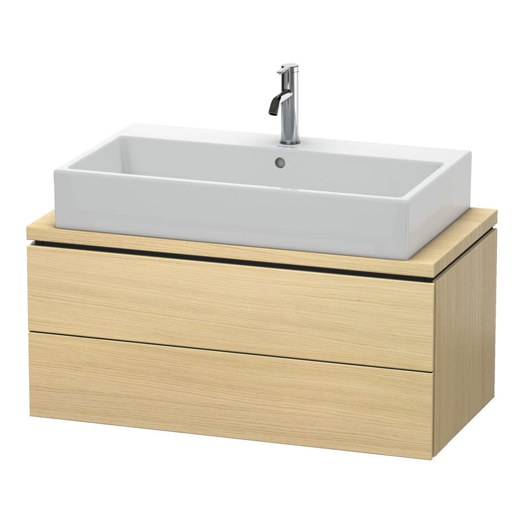 Duravit L-Cube – Έπιπλο Νιπτήρα – 920 mm, για κονσόλα, 2 συρτάρια, νιπτήρας κέντρο, Compact – Mediterranean oak Matt, Real wood veneer (LC580807171)