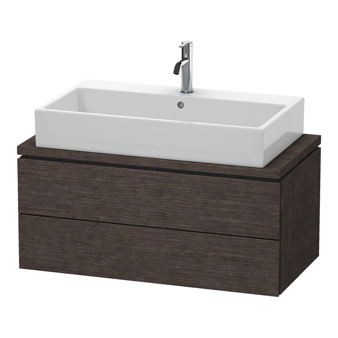Duravit L-Cube – Έπιπλο Νιπτήρα – 920 mm, για κονσόλα, 2 συρτάρια, νιπτήρας κέντρο, Compact – Brushed dark oak Matt, Real wood veneer (LC580807272)